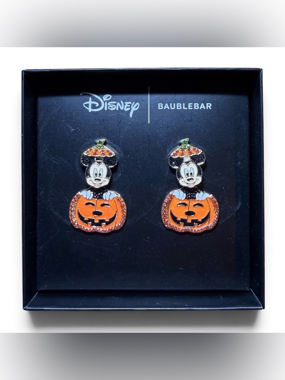 Disney x BaubleBar Mickey Pumpkin Halloween Dangle Earrings NWT